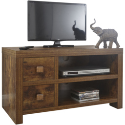 GFW Jakarta 2 Drawer 2 Shelf Mango Yellow TV Unit - Size: 45 x 90 x 50cm - Brown - Wilko - thumbnail 3
