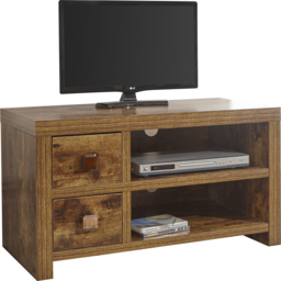 GFW Jakarta 2 Drawer 2 Shelf Mango Yellow TV Unit - Size: 45 x 90 x 50cm - Brown - Wilko - thumbnail 4