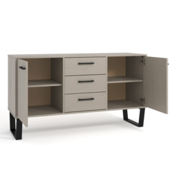 Texas 2 Door 3 Drawer Grey Medium Sideboard - Size: 43 x 130 x 73cm - Wilko - thumbnail 5