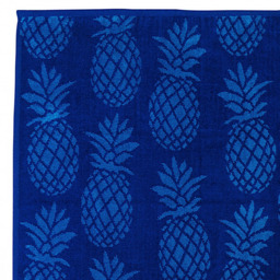 Eco Tex Recycled Cotton Blue Pineapple Beach Towel - Size: 150 x 70cm - Wilko - thumbnail 3