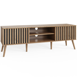 GFW Rowan Oak Louvered TV Unit - Size: 51.5 x 150 x 39cm - Brown - Wilko - thumbnail 3