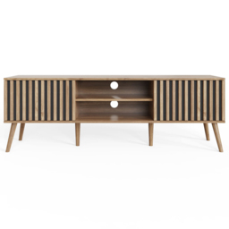 GFW Rowan Oak Louvered TV Unit - Size: 51.5 x 150 x 39cm - Brown - Wilko - thumbnail 4