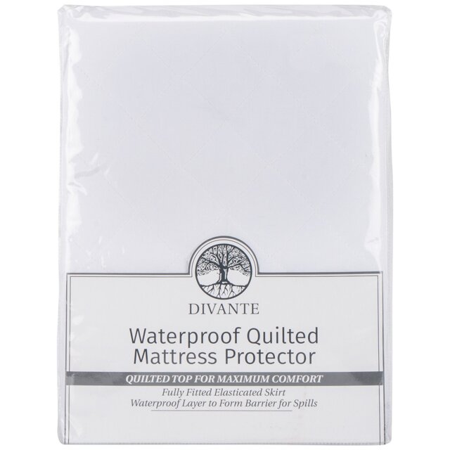 Divante King Size White Quilted Waterproof Mattress Protector - Wilko - image 1