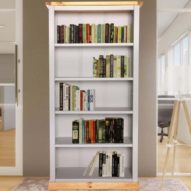 Bomporto 5 Shelf Light Grey Bookcase - Wilko - image 1