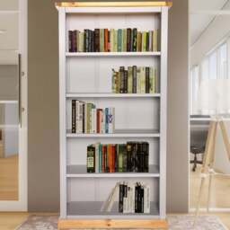 Bomporto 5 Shelf Light Grey Bookcase - Wilko - thumbnail 1