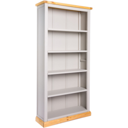 Bomporto 5 Shelf Light Grey Bookcase - Wilko - thumbnail 4