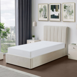 Brooklyn Evelynne Single Beige Linen Ottoman Bed - Yellow - Wilko - thumbnail 5
