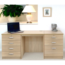 R White Cabinets 7 Drawer Brown Set-09 Desk - Size: 72.8 x 155.8 x 54cm - Wilko - thumbnail 5