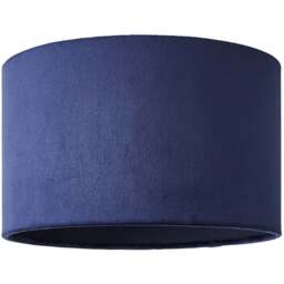 ValueLights Reni Navy Velvet Small Drum Ceiling Lamp Shade 25cm - Size: 15 x 25 x 25cm - Blue - Wilko