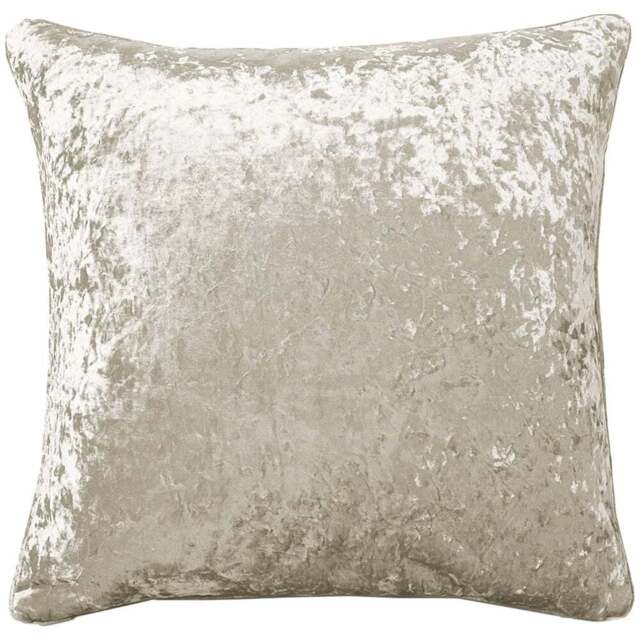 Intimates Plain Crushed Velvet Natural Filled Cushion 43 x 43cm 2 Pack - Cream - Wilko - image 1