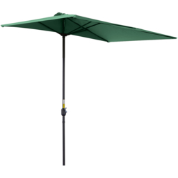 Outsunny Green Crank Handle Half Parasol 2.3m - Wilko