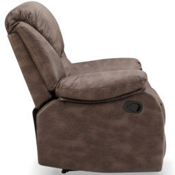 Home Detail Enoch Single Seater Brown Faux Leather Manual Recliner Sofa - Wilko - thumbnail 5