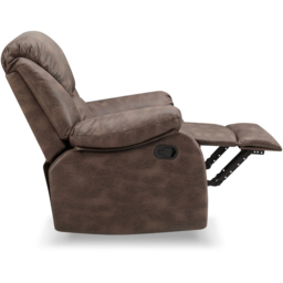 Home Detail Enoch Single Seater Brown Faux Leather Manual Recliner Sofa - Wilko - thumbnail 6