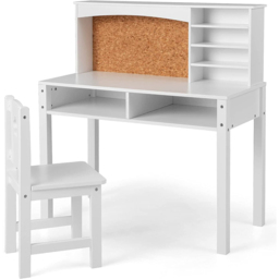 Costway Kids Desk and Chair Set with Hutch White - Size: 89 x 47 x 15cm - Wilko - thumbnail 3