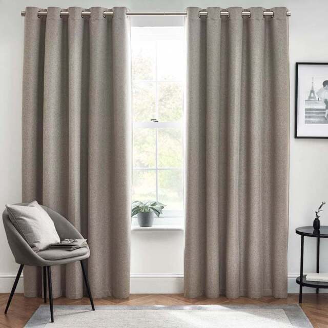 furn. Dawn Grey Thermal Blackout Eyelet Curtain 168x 229cm - Size: W 229 x D 168cm - Wilko - image 1