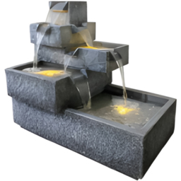 Tranquillity Aoriana LED Stone Effect Water Feature - Size: 78 x 80 x 50cm - Grey - Wilko