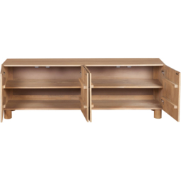 IH Design Ajmer 4 Door Solid Wood Large Low Board TV Cabinet - Size: 60 x 170 x 40cm - Brown - Wilko - thumbnail 6