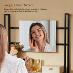 Vida Designs Brooklyn Single Drawer Grey Industrial Vanity Dressing Table with Mirror - Size: 40 x 83 x 150cm - Wilko - thumbnail 7