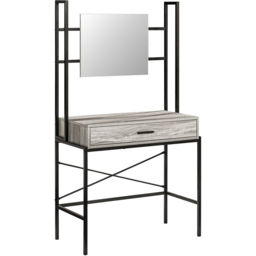 Vida Designs Brooklyn Single Drawer Grey Industrial Vanity Dressing Table with Mirror - Size: 40 x 83 x 150cm - Wilko - thumbnail 3