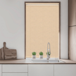 Caecus Wood Grain Effect PVC Long Drop Venetian Blind Natural 75 x 210cm - Cream - Wilko - thumbnail 3