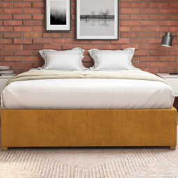 Aspire Furniture Single Ochre Plush Platform Ottoman Bed - Orange - Aspire Beds - Wilko - thumbnail 4