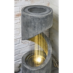My Garden Grey Polyresin Twirl Fountain with LED Light - Size: 79 x 31 x 31cm - Wilko - thumbnail 3
