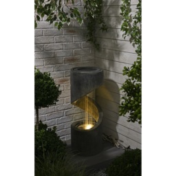 My Garden Grey Polyresin Twirl Fountain with LED Light - Size: 79 x 31 x 31cm - Wilko - thumbnail 5