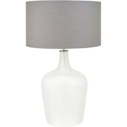 Pacific Lifestyle Tamsin Grey Shade Frosted White Glass Table Lamp - Size: 59 x 35 x 35cm - Wilko - thumbnail 1