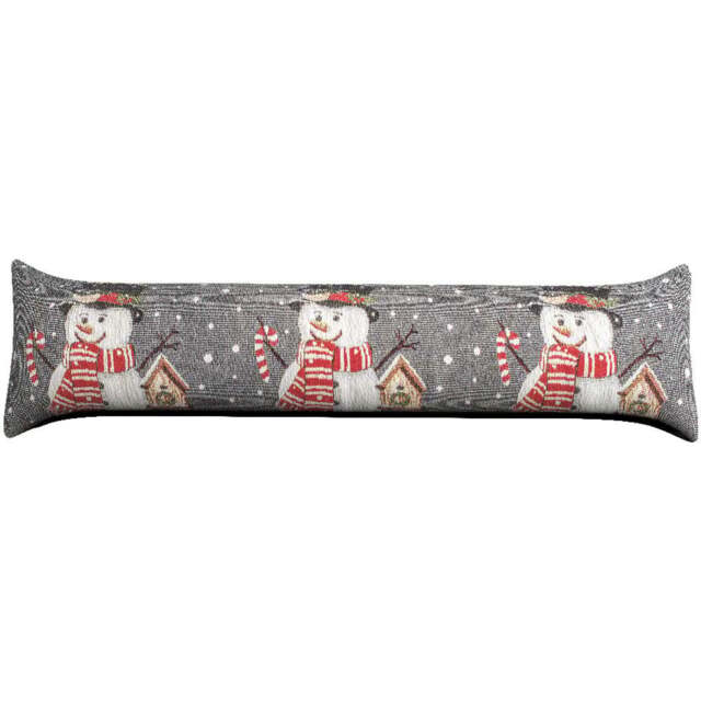 Noel Square Snowman Birdhouse Grey Draught Excluder 12 x 90cm - Size: 12 x 90 x 5cm - Wilko - image 1