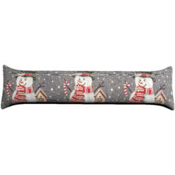Noel Square Snowman Birdhouse Grey Draught Excluder 12 x 90cm - Size: 12 x 90 x 5cm - Wilko