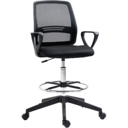 Portland Black Mesh Swivel Tall Back Office Chair - Size: 59 x 60 x 102cm - Wilko - thumbnail 3