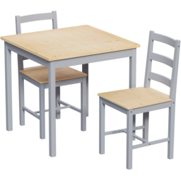 VIDA DESIGNS Yorkshire 2 Seater Dining Set Grey and Pine - Wilko - thumbnail 3