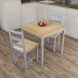 VIDA DESIGNS Yorkshire 2 Seater Dining Set Grey and Pine - Wilko - thumbnail 6