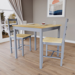 VIDA DESIGNS Yorkshire 2 Seater Dining Set Grey and Pine - Wilko - thumbnail 4