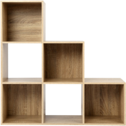 Jane 6 Shelf Oak Ladder Cube Storage Unit - Brown - Home Garden Direct - Wilko - thumbnail 3