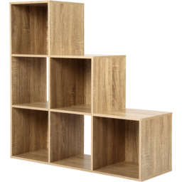 Jane 6 Shelf Oak Ladder Cube Storage Unit - Brown - Home Garden Direct - Wilko - thumbnail 4