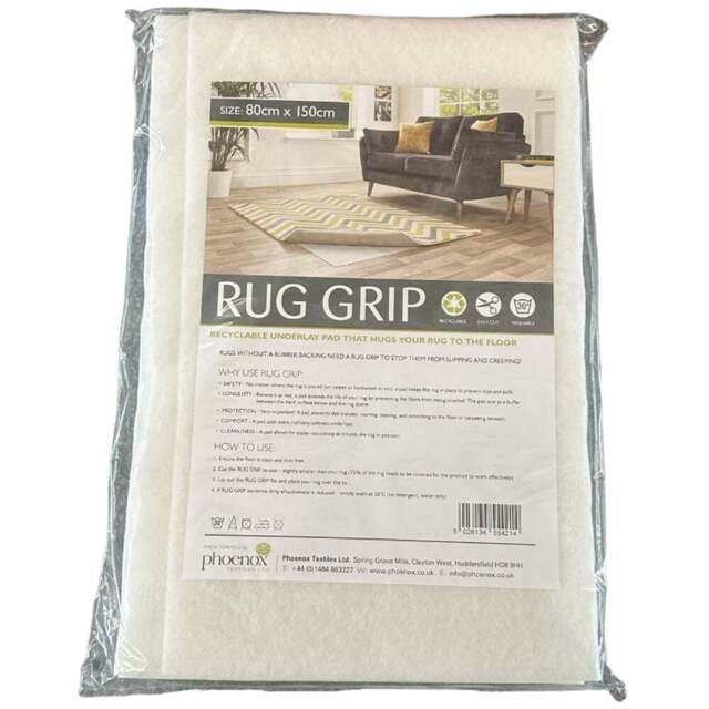 Origins Rug Grip 80 x 150cm - White - Origins Rugs - Wilko - image 1