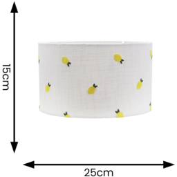 ValueLights Brae Natural White Lemon Embroidered Small Drum Lamp Shade - Cream - Wilko - thumbnail 5