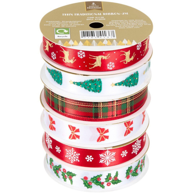 Thin Traditional Ribbon - All I Want For Christmas - Wilko - image 1