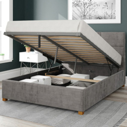 Aspire Caine Single Silver Firenze Velour Ottoman Bed - Aspire Beds - Wilko - thumbnail 3