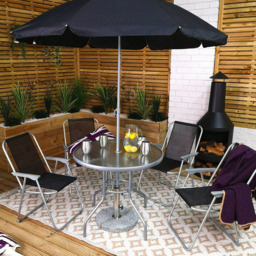 Samuel Alexander 4 Seater Garden Patio Dining Set - Black - Wilko