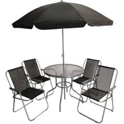 Samuel Alexander 4 Seater Garden Patio Dining Set - Black - Wilko - thumbnail 3