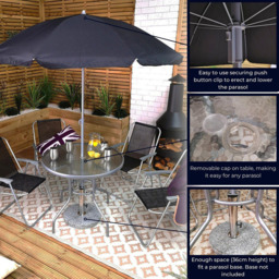 Samuel Alexander 4 Seater Garden Patio Dining Set - Black - Wilko - thumbnail 4