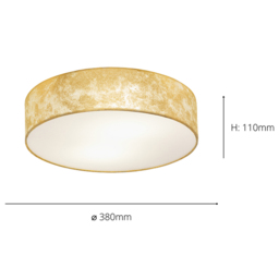 EGLO Viserbella Gold Ceiling Light - Size: 38.0 x 38.0 x 11.0cm - Wilko - thumbnail 5