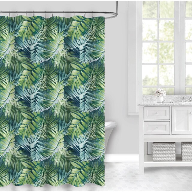 Jungle Leaf Shower Curtain 180 x 180cm - Wilko - image 1