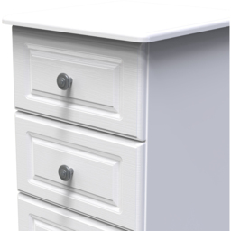 Crowndale Pembroke 4 Drawer Matt White Bedside Cabinet Ready Assembled - White Matt - Wilko - thumbnail 6