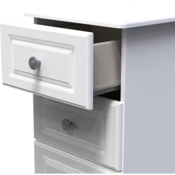 Crowndale Pembroke 4 Drawer Matt White Bedside Cabinet Ready Assembled - White Matt - Wilko - thumbnail 7