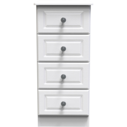 Crowndale Pembroke 4 Drawer Matt White Bedside Cabinet Ready Assembled - White Matt - Wilko - thumbnail 3