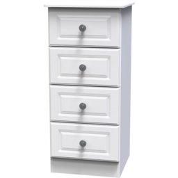Crowndale Pembroke 4 Drawer Matt White Bedside Cabinet Ready Assembled - White Matt - Wilko - thumbnail 4
