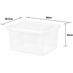 Wham 37L Clear Crystal Box and Lid Pack of 5 - Size: 50 x 43 x 55cm - Wilko - thumbnail 5